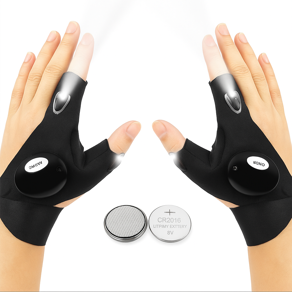 🧤 LED Half Finger Gloves for Men & Women