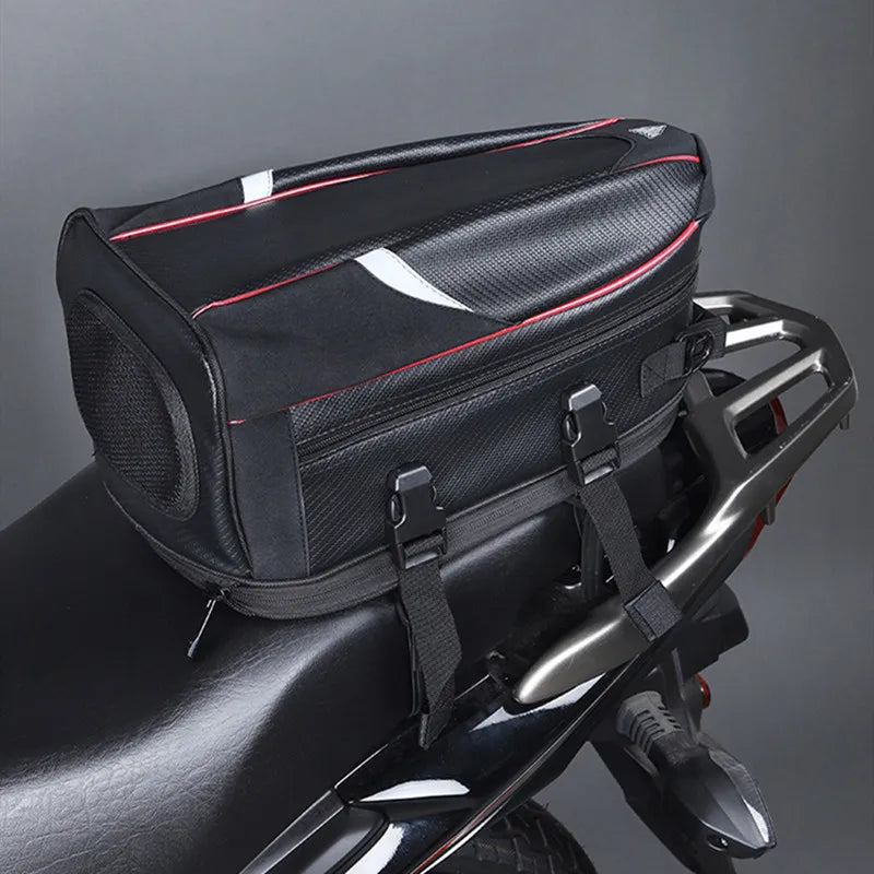 Motorcycle Back Seat Bag Waterproof Large Capacity Motorcycle Tail Bag Universal Motorbike Travel Luggage Saddle Bag - ICE SUNSEY