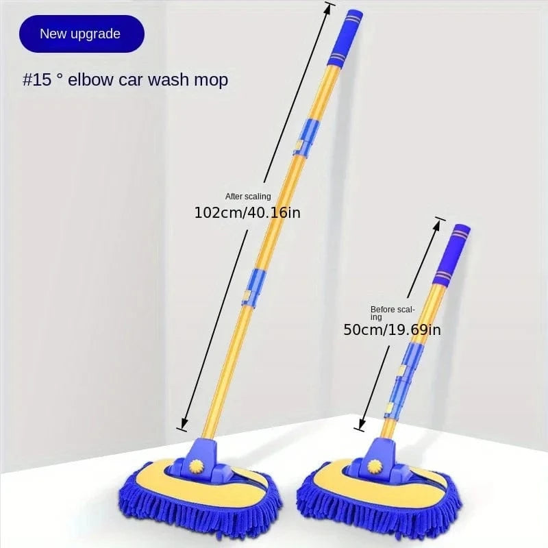 LEIBOO Super‑Absorbent Telescopic Car Wash Brush – Adjustable 55–120 cm Handle, Scratch‑Free Detailing Mop - ICE SUNSEY