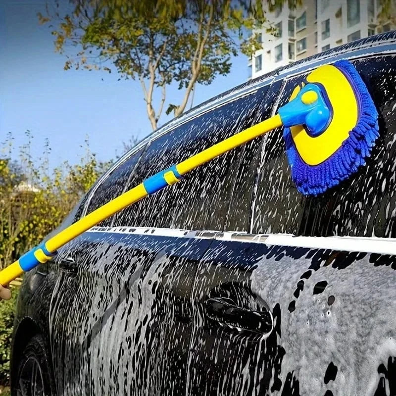 LEIBOO Super‑Absorbent Telescopic Car Wash Brush – Adjustable 55–120 cm Handle, Scratch‑Free Detailing Mop - ICE SUNSEY