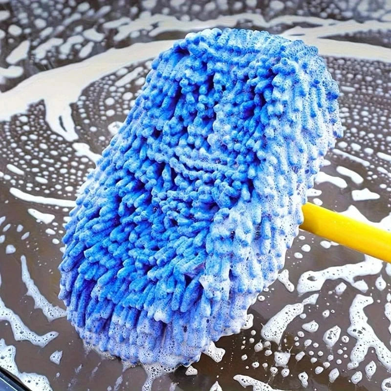LEIBOO Super‑Absorbent Telescopic Car Wash Brush – Adjustable 55–120 cm Handle, Scratch‑Free Detailing Mop - ICE SUNSEY