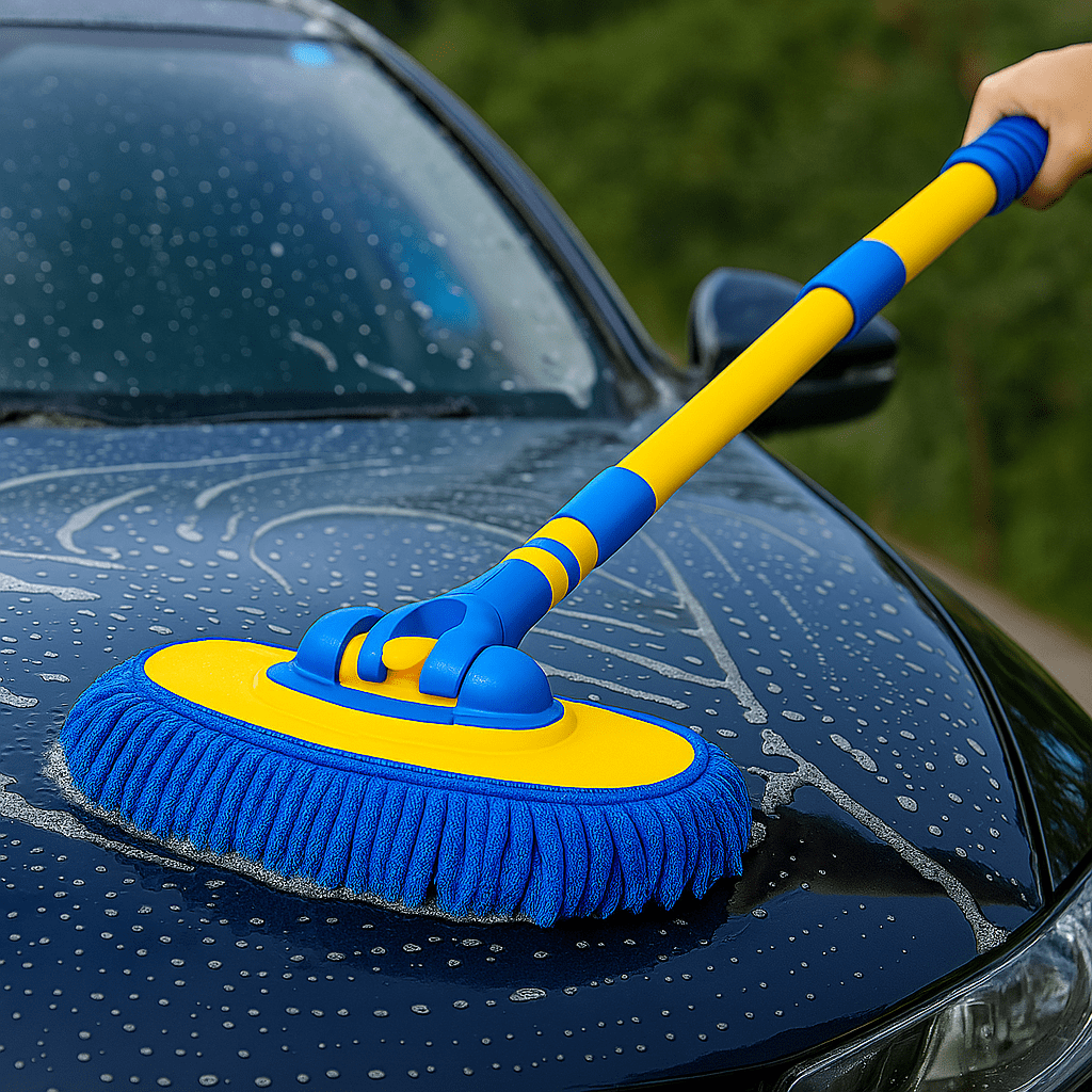 LEIBOO Super‑Absorbent Telescopic Car Wash Brush – Adjustable 55–120 cm Handle, Scratch‑Free Detailing Mop - ICE SUNSEY
