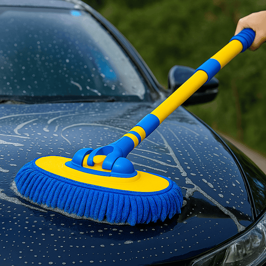 LEIBOO Super‑Absorbent Telescopic Car Wash Brush – Adjustable 55–120 cm Handle, Scratch‑Free Detailing Mop - ICE SUNSEY
