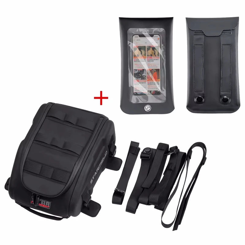 SFK Magnetic Motorcycle Tank & Tail Bag – Waterproof Rain Cover, Reflective Safety - ICE SUNSEY