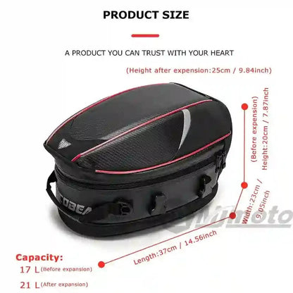 Motorcycle Back Seat Bag Waterproof Large Capacity Motorcycle Tail Bag Universal Motorbike Travel Luggage Saddle Bag - ICE SUNSEY