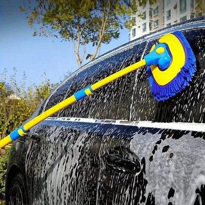 LEIBOO Super‑Absorbent Telescopic Car Wash Brush – Adjustable 55–120 cm Handle, Scratch‑Free Detailing Mop - ICE SUNSEY